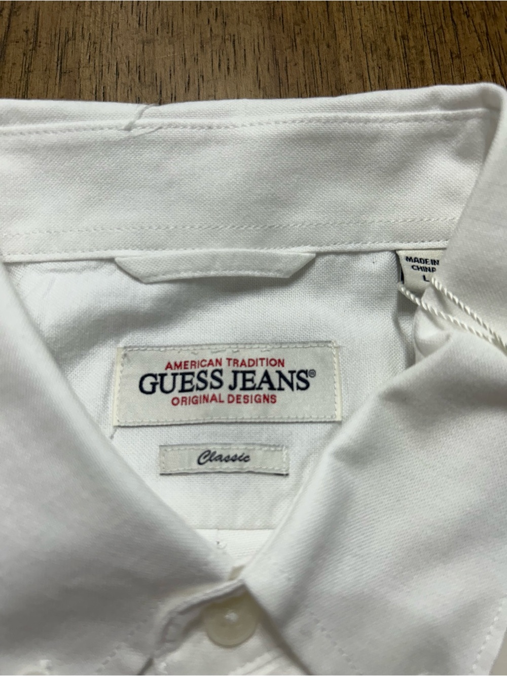 NWT Guess Jeans White Button-Down Oxford Shirt - Men's - Picture 4 of 7